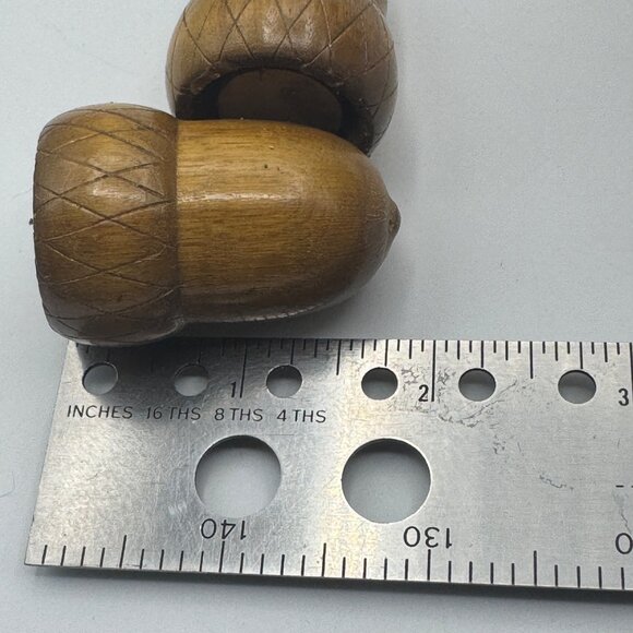 Vintage Wooden Acorn Shaped Salt & Pepper Shakers - Picture 5 of 5
